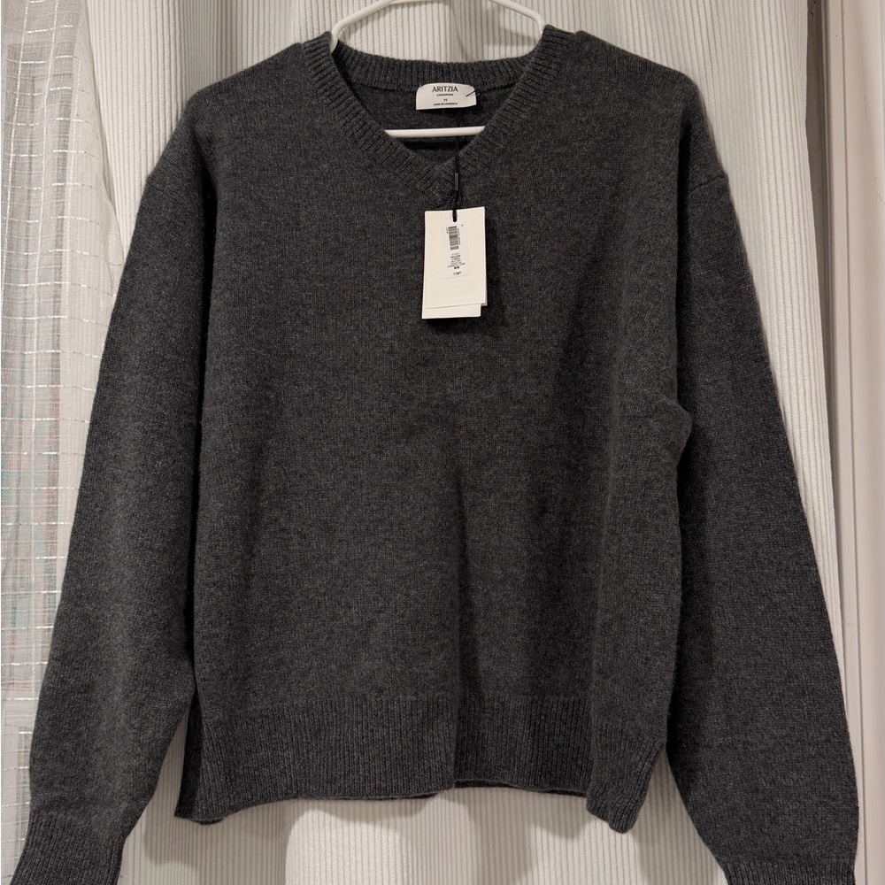 Aritzia Charcoal V-Neck